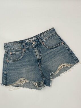 Garage High Rise Denim Cutoff Shorts Size 26 Distressed Raw Hem